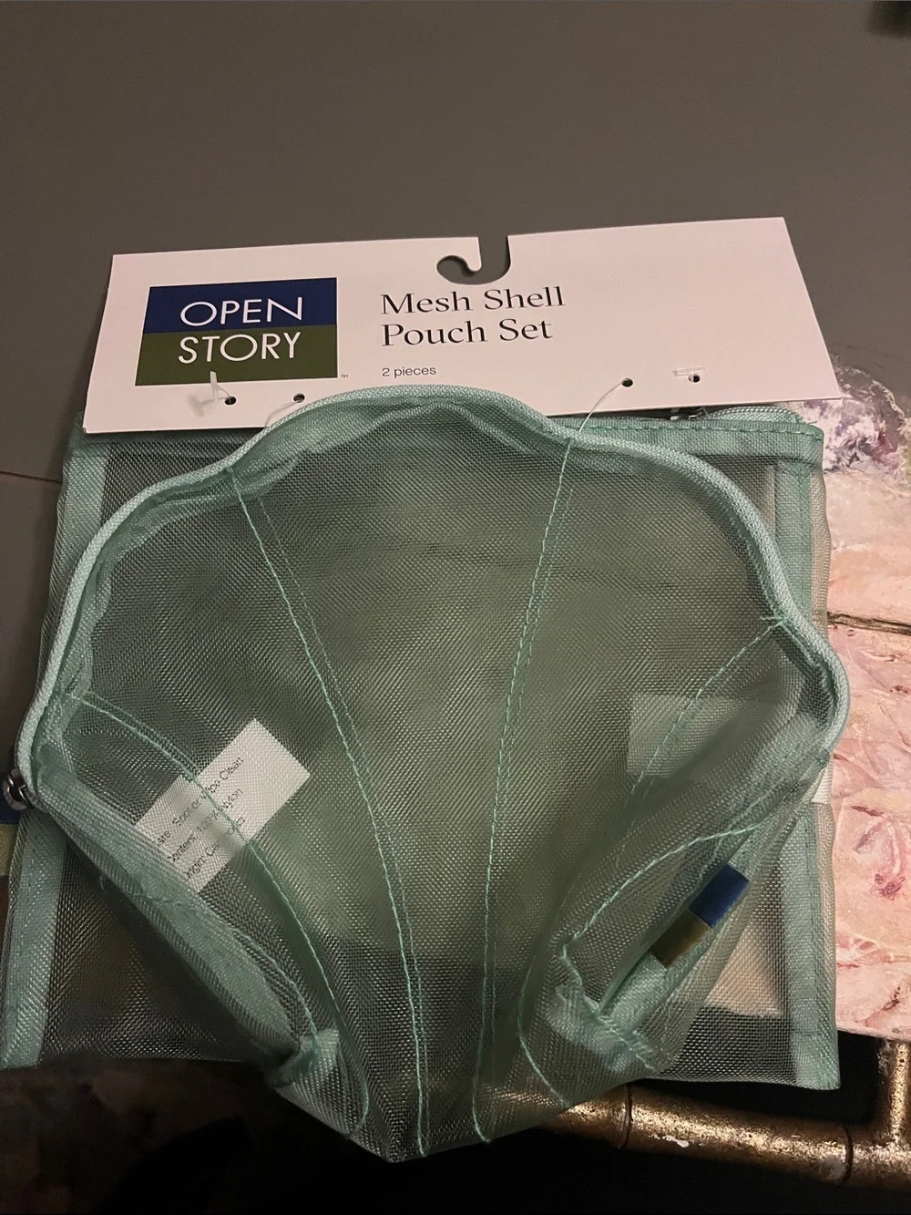 Open Story Mint Mesh Shell Pouch Set - Picture 1 of 3